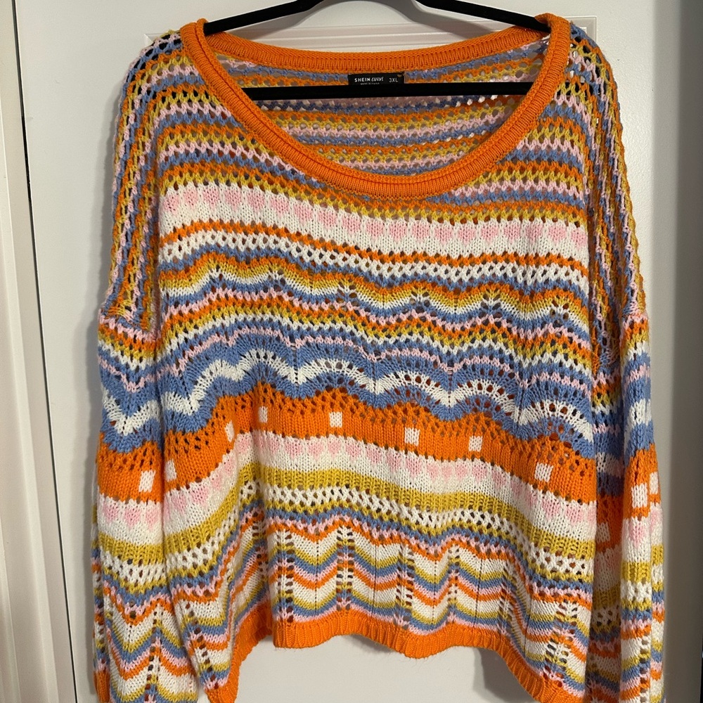 Colorful Striped Knit Sweater
